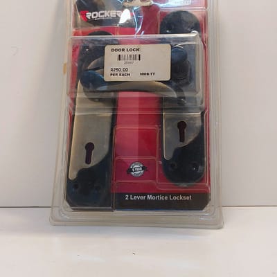 ROCKER MORTICE LOCKS BLACK & SILVER 2 LEVER DOOR LOCK