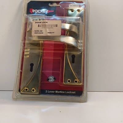 ROCKER MORTICE LOCKS GOLD 2 LEVER DOOR LOCK